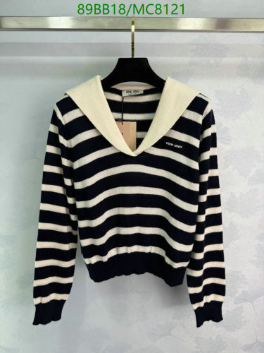 Miu Miu Striped Wool Sweater with Sailor Collar - Elegant and Comfortable (MC8121)