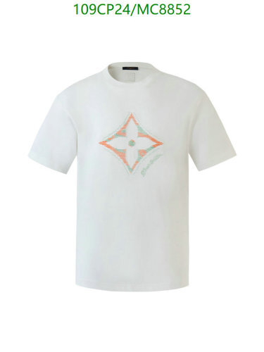Louis Vuitton Men's T-Shirt with Floral Monogram, White, Sizes S-XL