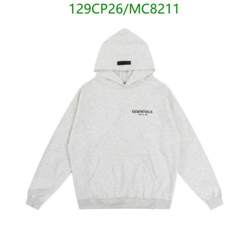 Essentials Clothing MC8211 Plush Hoodie, Available in Sizes S-XL, Gray