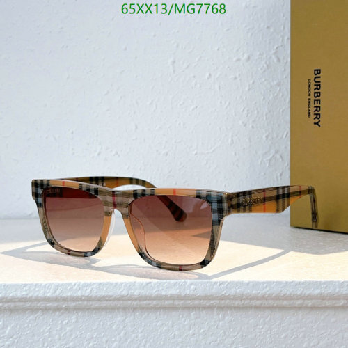 Burberry MG7768 Plaid Square Sunglasses | 54-18-145 Brown Gradient Lens
