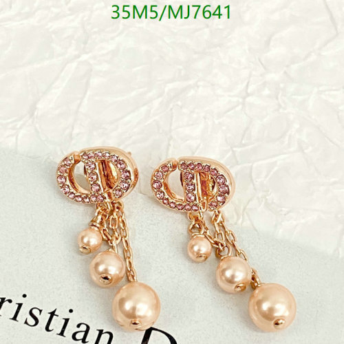 Dior Tribales Earrings Gold-Finish Metal and Pink Crystal and Resin Pearls