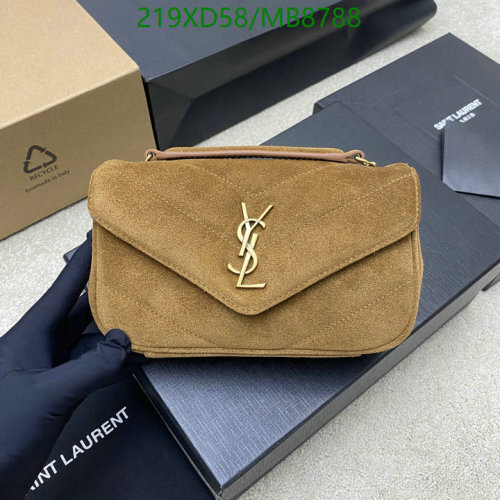 Yves Saint Laurent LouLou Toy Bag in Suede Leather with Gold Hardware