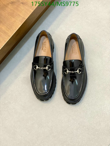 Gucci Men's Black Leather Lug Sole Loafer with Horsebit Detail