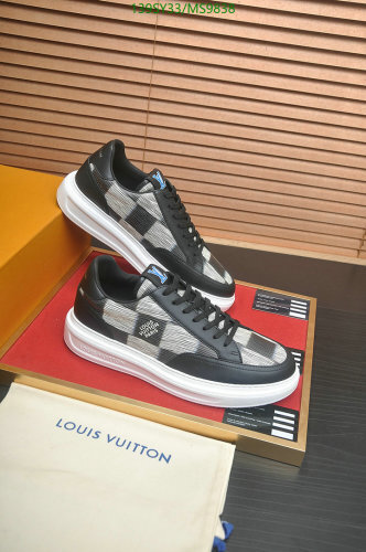 Louis Vuitton Men's Black Leather Checkerboard Casual Sneakers, Size EU38-45 6 Louis Vuitton Men's Black Leather Checkerboard Casual Sneakers, Size EU38-45