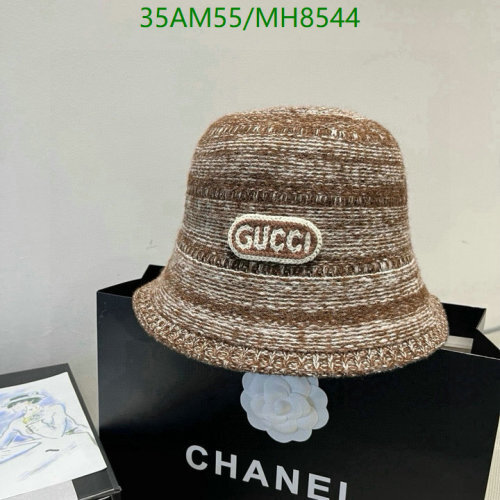 Gucci Brown & White Striped Knit Bucket Hat | Warm Wool Blend 3 Gucci Brown & White Striped Knit Bucket Hat | Warm Wool Blend