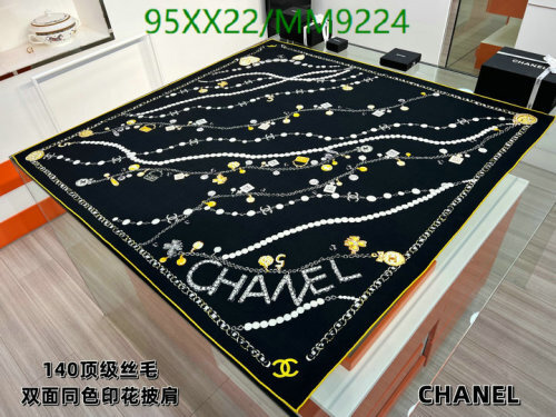 Elegant Chanel Silk Wool Scarf 140x140cm - Timeless Style & Luxurious Comfort
