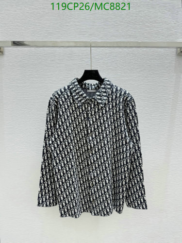 Dior Oblique Pattern Long Sleeve Shirt Black and White, Sizes 36-40