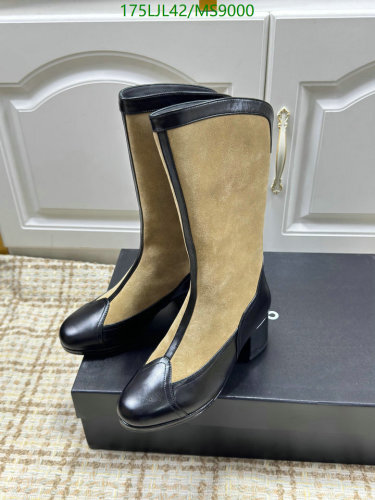 Elegant Two-Tone Knee-High Boots in Cowhide and Lambskin Leather