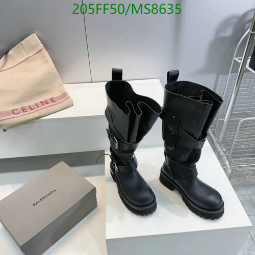 Balenciaga Women's Black Leather Mid-Calf Boots with Buckle Detail - EU 35-45 4 Women's Classic Mid-Calf Motorcycle Boots, Genuine Leather Cowhide, EU35-45