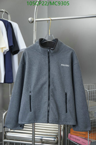 Miu Miu Gray Zip-Up Jacket Stylish and Comfortable Clothing, Available in S-M-L