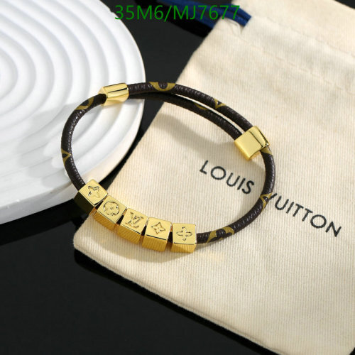 Louis Vuitton Bracelet Leather and Gold Charms, Stylish Jewelry for Men