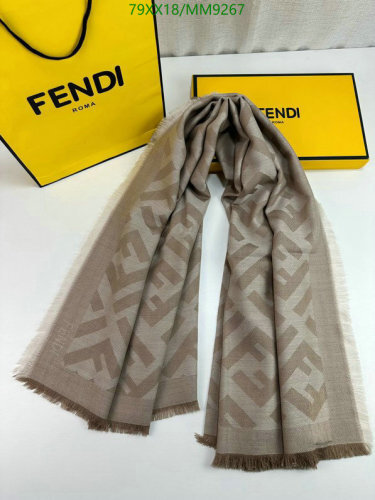 Fendi Scarf: Luxurious Silk & Wool Blend, Iconic FF Pattern, 140x140cm