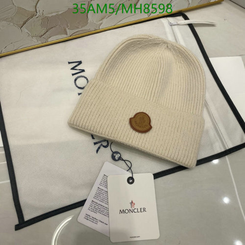 Moncler Wool Beanie Hat, Winter Hats for Women, Beanies for Men - Cream