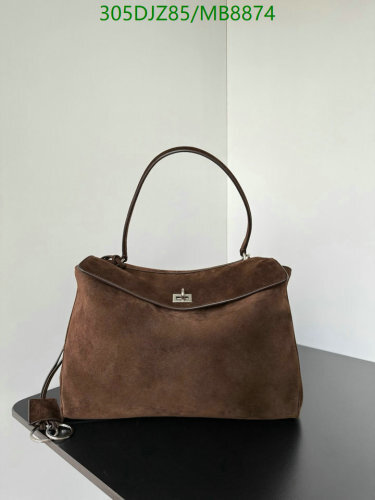 Balenciaga Brown Suede Top Handle Bag, 35 cm - Elegant and Versatile