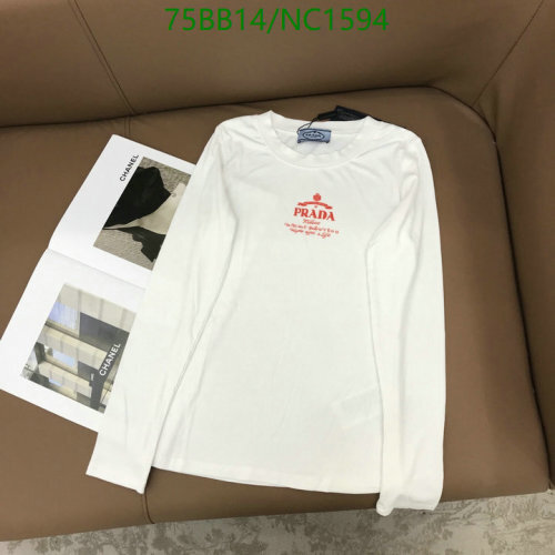 Prada Women's White Cotton Long Sleeve T-Shirt with Logo Print - Sizes S-L