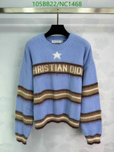 Christian Dior Wool Blend Striped Knit Sweater, Stylish and Comfortable