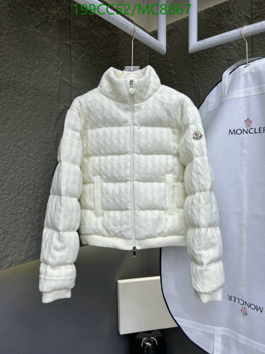 Moncler Women's White Knit Down Jacket, Stylish & Warm, Sizes S-M-L