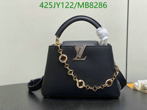 Louis Vuitton Black Leather Bag With Chain 27*17*9CM