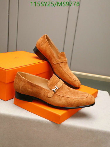 Hermes Men's Suede Loafers MS9778 - Cowhide Leather Slip-Ons, EU38-45
