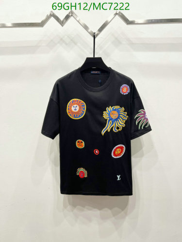 Louis Vuitton Men's Cotton T-Shirt with Embroidered Sun Motifs - Black, S-XL