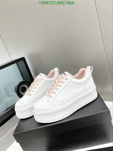 Chanel Women's White Leather Platform Sneakers - Stylish & Comfortable