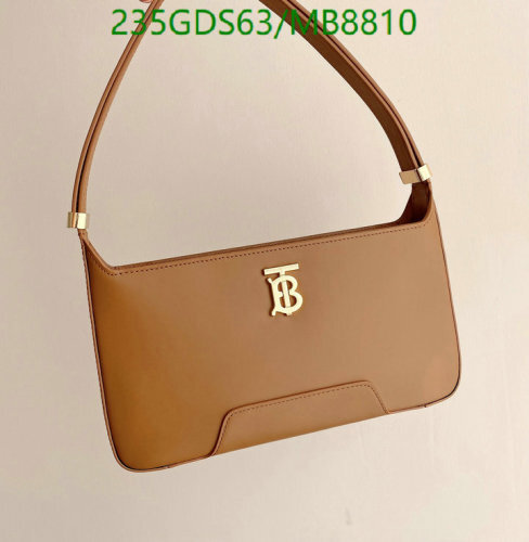 Burberry TB Baguette Bag in Tan Leather with Gold-tone Hardware