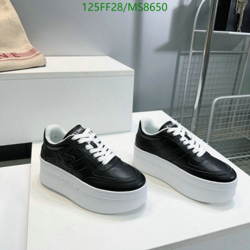 Celine Women's Black Leather Platform Sneakers - Trendy & Comfortable (EU35-40)