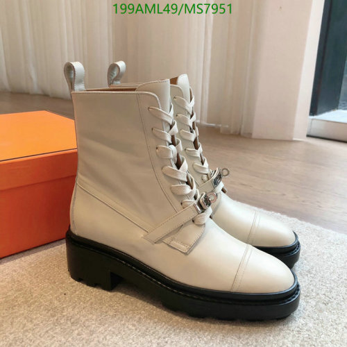 Hermès Women's White Leather Ankle Boots with Buckle Detail - EU35-EU41