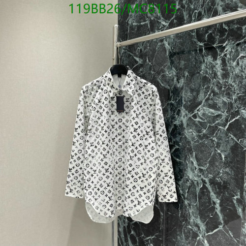 Louis Vuitton Printed Cotton Shirt, Long Sleeve, Button-Down, White, S-M-L