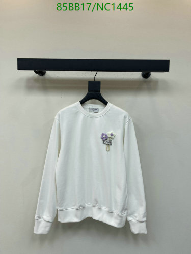 Chanel Women's White Cotton Sweatshirt with Floral Embroidery