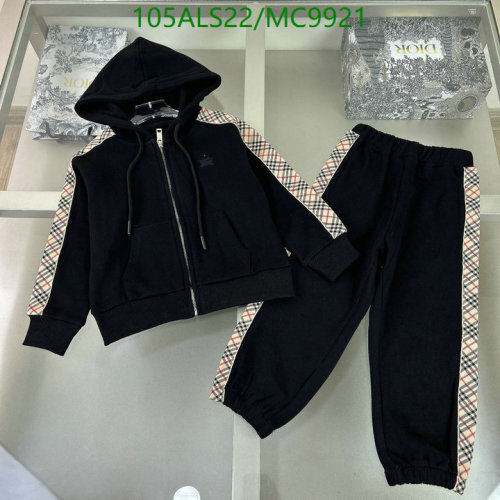 Burberry Kids Black Cotton Tracksuit with Iconic Check Details - Sizes 100-150