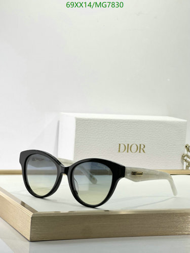Dior MG7830 Black Frame Cat Eye Sunglasses with Gradient Lenses, 51-18-140