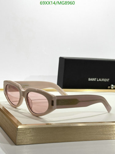 Saint Laurent MG8960 Sunglasses, Cat Eye Frame, Pink Lens, 56-19-145