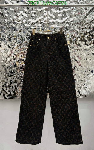 Louis Vuitton Monogram Jeans, Wide Leg, High-Waisted,Brown, Size S-L