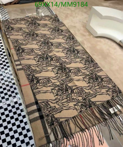 Burberry Cashmere Scarf with Equestrian Knight Design - 210 x 50 cm