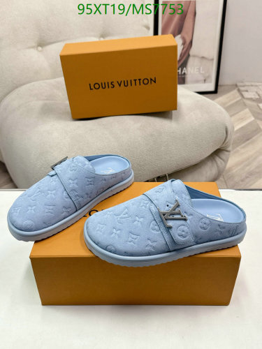 Louis Vuitton Women's Blue Cowhide Leather Mules/Slides - Size EU35-45