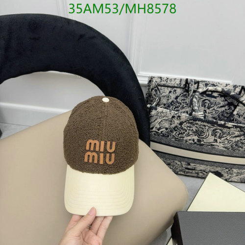 Miu Miu Women's Baseball Cap, MH8578, Stylish Adjustable Hat for Everyday Wear