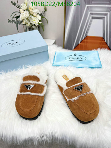 Prada Women's Wool Slippers MS8204 - Comfortable & Stylish House Shoes
