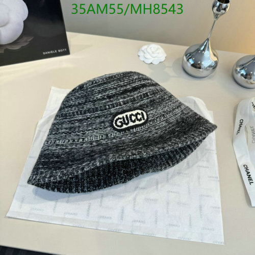 Gucci Bucket Hat, Wool Blend, Striped Design, Embroidered Logo, Unisex Style