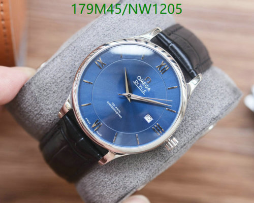 Omega De Ville Blue Dial Stainless Steel and Leather Automatic Men's Watch