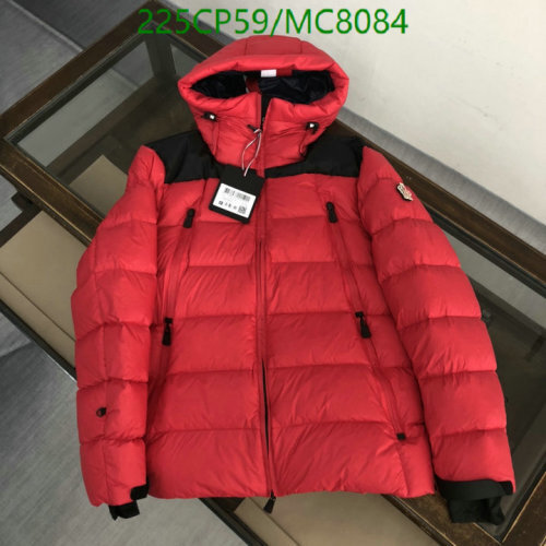 Moncler Down Jacket Men MC8084, Unisex Red Padded Winter Coat, Sizes 1-6