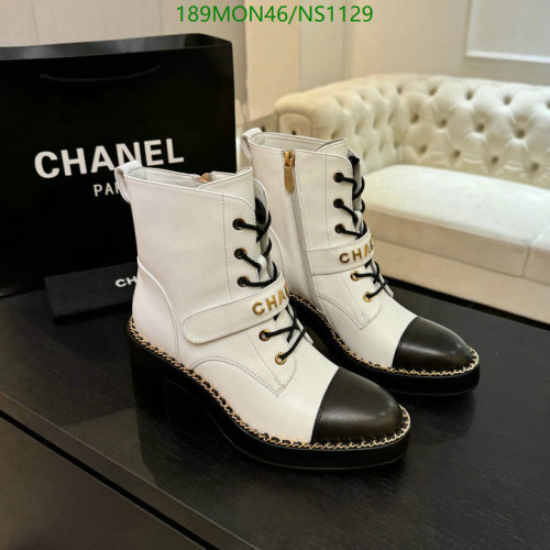 Chanel Women's Leather Ankle Boots - White & Black, EU35-41