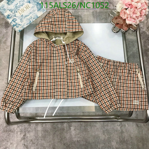 Miu Miu Kids' Plaid Hoodie & Shorts Set - Stylish and Comfortable Outfit
