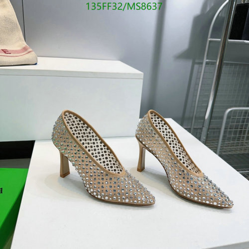 Bottega Veneta Women's MS8637 Sheepskin Leather Rhinestone Embellished Pumps