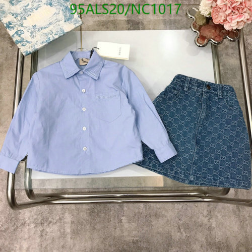 Gucci Kids' Outfit: Light Blue Shirt & GG Denim Skirt Set - Sizes 90-150
