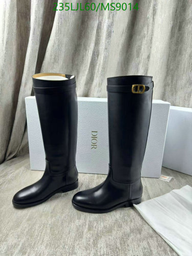 Dior Women's Black Leather Knee-High Boots with Iconic Buckle Detail