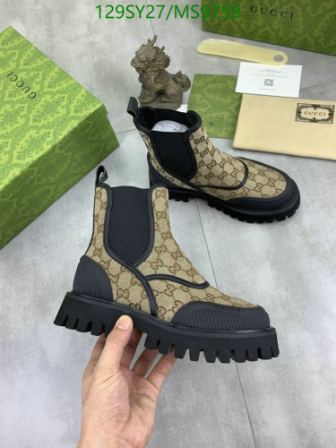 Gucci Women's GG Monogram Ankle Boots, Cowhide Leather, EU36-45