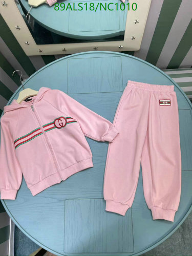 Gucci Kids Pink Cotton Jersey Tracksuit with Logo Detail, Size 90-150