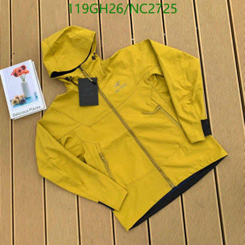 Arc'teryx Men's Yellow Hooded Jacket - Lightweight, Weather-Resistant, Sizes M-3XL