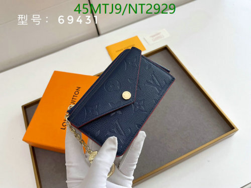Louis Vuitton Empreinte Leather Wallet M69431 - Navy Blue, Compact Design